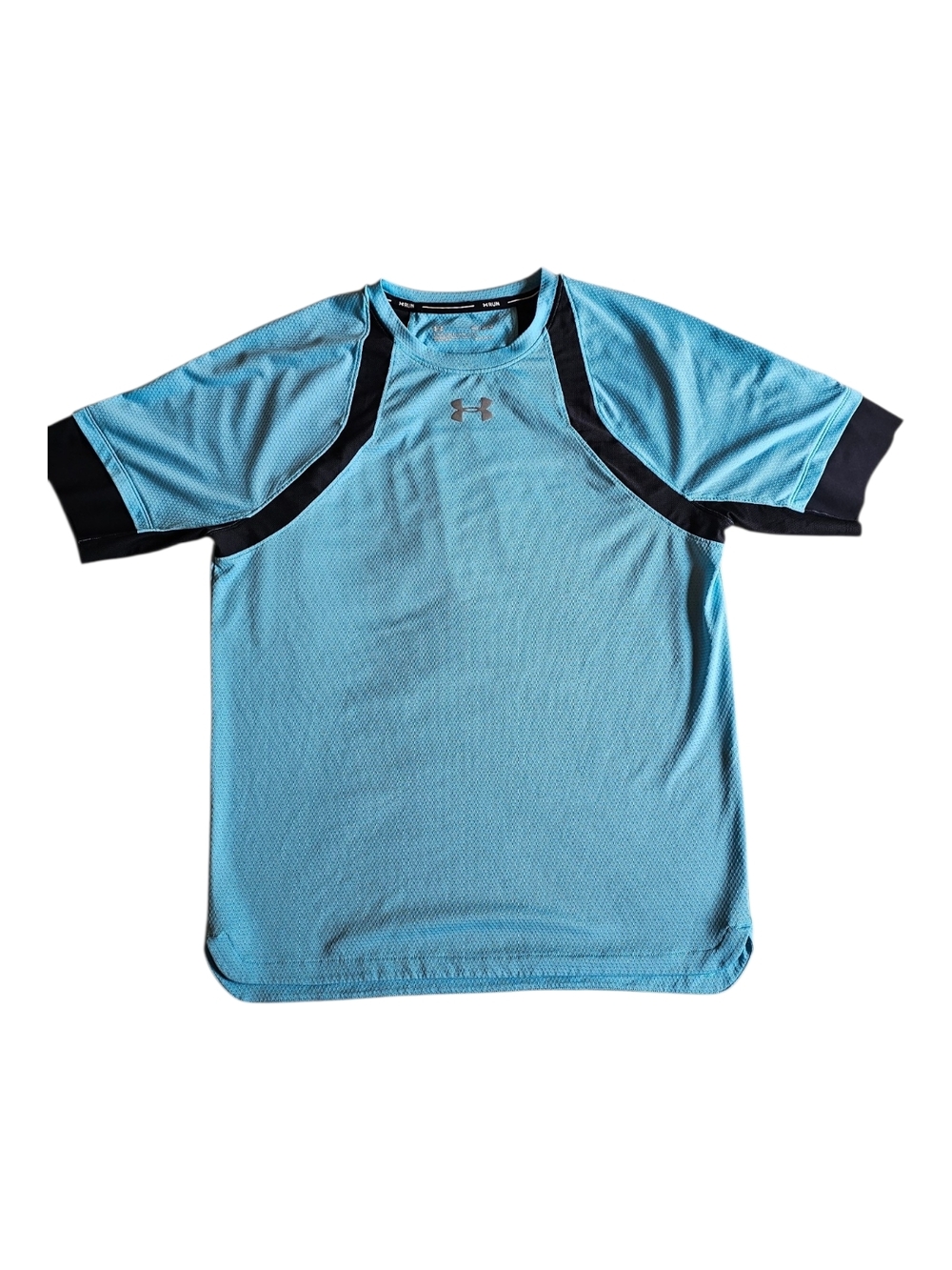 Under Armour HeatGear HexDelta Shirt Mens Med Blue Running Athletic Performance